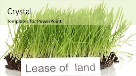  Presentation with white green - Presentation design enhanced with ground as concept of land background and a soft green colored foreground