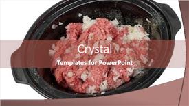  Presentation with ground beef - Theme enhanced with ground-beef-chopped-onions-seasoning background and a red colored foreground