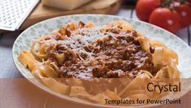  Presentation with ground beef - Cool new presentation design with ground beef sauce with fettuccine backdrop and a red colored foreground
