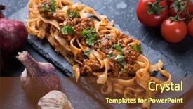  Presentation with ground beef - Cool new slide set with ground beef sauce with fettuccine backdrop and a tawny brown colored foreground