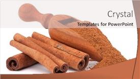  Presentation with powder - PPT layouts with ground cinnamon spice powder background and a lemonade colored foreground