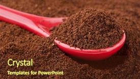  Presentation with spoon - PPT theme with ground coffee with china spoon background and a  colored foreground