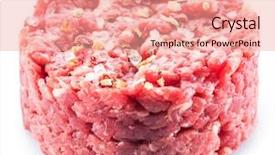  Presentation with hamburger - Amazing PPT layouts having ground cutlet or raw hamburger backdrop and a coral colored foreground