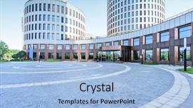  Presentation with buildings - Amazing theme having ground front of modern building backdrop and a light blue colored foreground