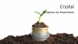  Presentation with plant cell culture - Colorful slides enhanced with ground improvement - coins in soil with young backdrop and a white colored foreground
