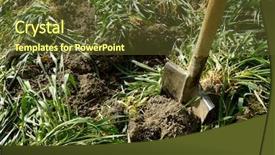  Presentation with soil - Cool new presentation theme with ground improvement - digging of green manure backdrop and a tawny brown colored foreground