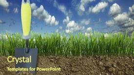  Presentation with soil - Slide deck featuring ground improvement - growing grass in the earth background and a tawny brown colored foreground