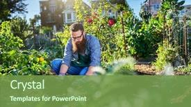  Presentation with urban - PPT layouts with ground in urban communal garden background and a seafoam green colored foreground