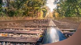  Presentation with railroad - Slides featuring ground-level-view-down background and a coral colored foreground