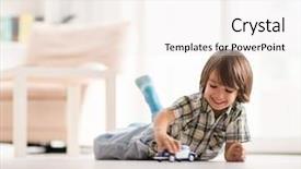  Presentation with child development developing toy - Slide deck with ground playing with car background and a white colored foreground