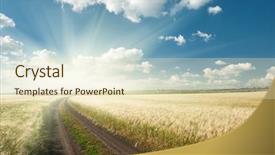  Presentation with sun rise back ground - Slide deck featuring clue on the surface background and a lemonade colored foreground