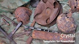  Presentation with second world war - Slides having ground second world war british background and a gray colored foreground