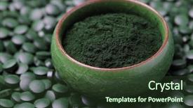  Presentation with spirulina - Presentation design featuring ground spirulina and spirulina background and a tawny brown colored foreground