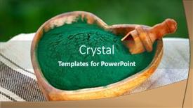  Presentation with spirulina - Amazing presentation theme having ground-spirulina-in-bowl backdrop and a ocean colored foreground