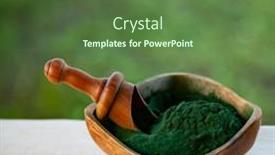  Presentation with spirulina - Presentation theme with ground-spirulina-in-bowl background and a tawny brown colored foreground