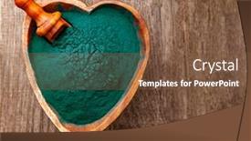  Presentation with shape heart - Colorful presentation enhanced with ground-spirulina-in-bowl backdrop and a tawny brown colored foreground
