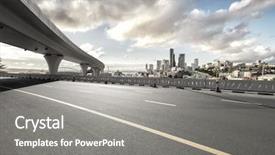  Presentation with asphalt - Colorful slide set enhanced with jonction - asphalt road with city skyline backdrop and a gray colored foreground