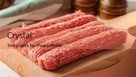  Presentation with ground beef - Cool new PPT theme with ground up - close up of row backdrop and a coral colored foreground