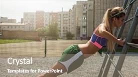  Presentation with indian woman face beauty - Cool new PPT layouts with ground up - young beauty athletic woman backdrop and a  colored foreground