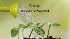  Presentation with plants - Amazing presentation design having ground water - watering can watering young plants backdrop and a yellow colored foreground