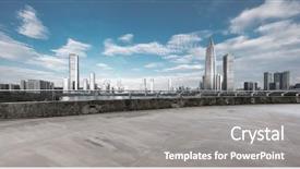  Presentation with cityscape - Colorful slides enhanced with ground with modern cityscape shenzhen backdrop and a  colored foreground