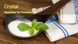  Presentation with stevia leaf - Colorful PPT theme enhanced with ground zero - old spoon with natural sweetener backdrop and a  colored foreground