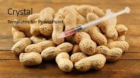  Presentation with peanuts - Amazing slide deck having groundnut disease - syringe and peanuts on wooden backdrop and a yellow colored foreground