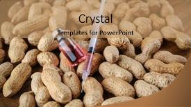  Presentation with peanuts - PPT layouts having groundnut disease - syringe on peanuts background background and a coral colored foreground