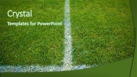  Presentation with sport - Beautiful presentation featuring sport grounds concept - football soccer backdrop and a tawny brown colored foreground