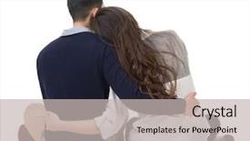  Presentation with hug - Amazing slide set having groundsback - asian couple sit on ground backdrop and a light gray colored foreground