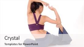  Presentation with yoga for stress management - Amazing PPT layouts having groundsback - professional yoga of asian woman backdrop and a sky blue colored foreground