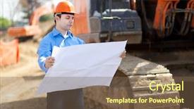  Presentation with foundation engineering construction - Beautiful presentation theme featuring white marble texture background the counter for the interior design backdrop and a white colored foreground