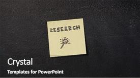  Presentation with research - Colorful PPT layouts enhanced with groundwork - note with research word backdrop and a dark gray colored foreground