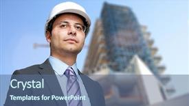  Presentation with construction work - Cool new presentation with groundwork - portrait of an architect backdrop and a ocean colored foreground