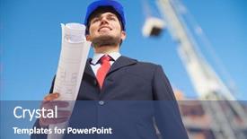  Presentation with work the word in your life - Theme with groundwork - portrait of an architect background and a  colored foreground