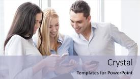  Presentation with mobile payment app business technology - PPT layouts having phone group - business and technology concept background and a light blue colored foreground