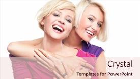  Presentation with smiling little girl - PPT theme enhanced with group 2 - smiling girls shopping background and a lemonade colored foreground