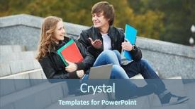  Presentation with mature students sitting at desks - PPT theme enhanced with group 2 - two students sitting in park background and a ocean colored foreground