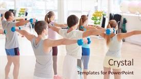  Presentation with physical activity seniors active senior - Amazing PPT theme having group activity in the gym backdrop and a lemonade colored foreground