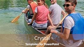  Presentation with explorer - PPT layouts enhanced with group-adventurous-explorer-friends background and a tawny brown colored foreground