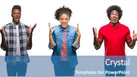  Presentation with aggressive people - Beautiful theme featuring group african american people backdrop and a ocean colored foreground
