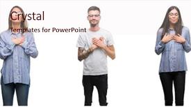  Presentation with team health - Slide deck having group and team of young background and a lemonade colored foreground