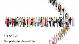  Presentation with team group - Cool new theme with group arrow team backdrop and a white colored foreground