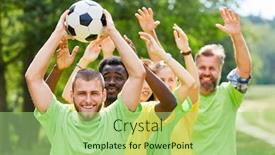  Presentation with football plays - PPT layouts enhanced with group-as-a-team-plays background and a mint green colored foreground