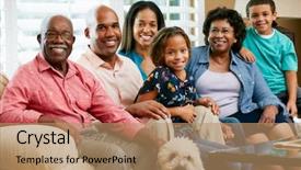  Presentation with generation - Colorful PPT layouts enhanced with group black women - portrait of multi generation family backdrop and a coral colored foreground