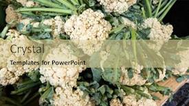  Presentation with cauliflower - Beautiful presentation theme featuring group-cauliflower-stacked backdrop and a soft green colored foreground