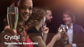  Presentation with winning - Colorful presentation design enhanced with group celebrating friend winning blackjack backdrop and a tawny brown colored foreground