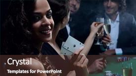  Presentation with blackjack - Colorful presentation theme enhanced with group celebrating friend winning blackjack backdrop and a tawny brown colored foreground