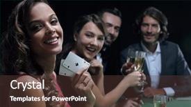  Presentation with blackjack - Slides enhanced with group celebrating friend winning blackjack background and a tawny brown colored foreground