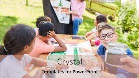  Presentation with summer school - Beautiful theme featuring group-children-in-the-tuition backdrop and a coral colored foreground